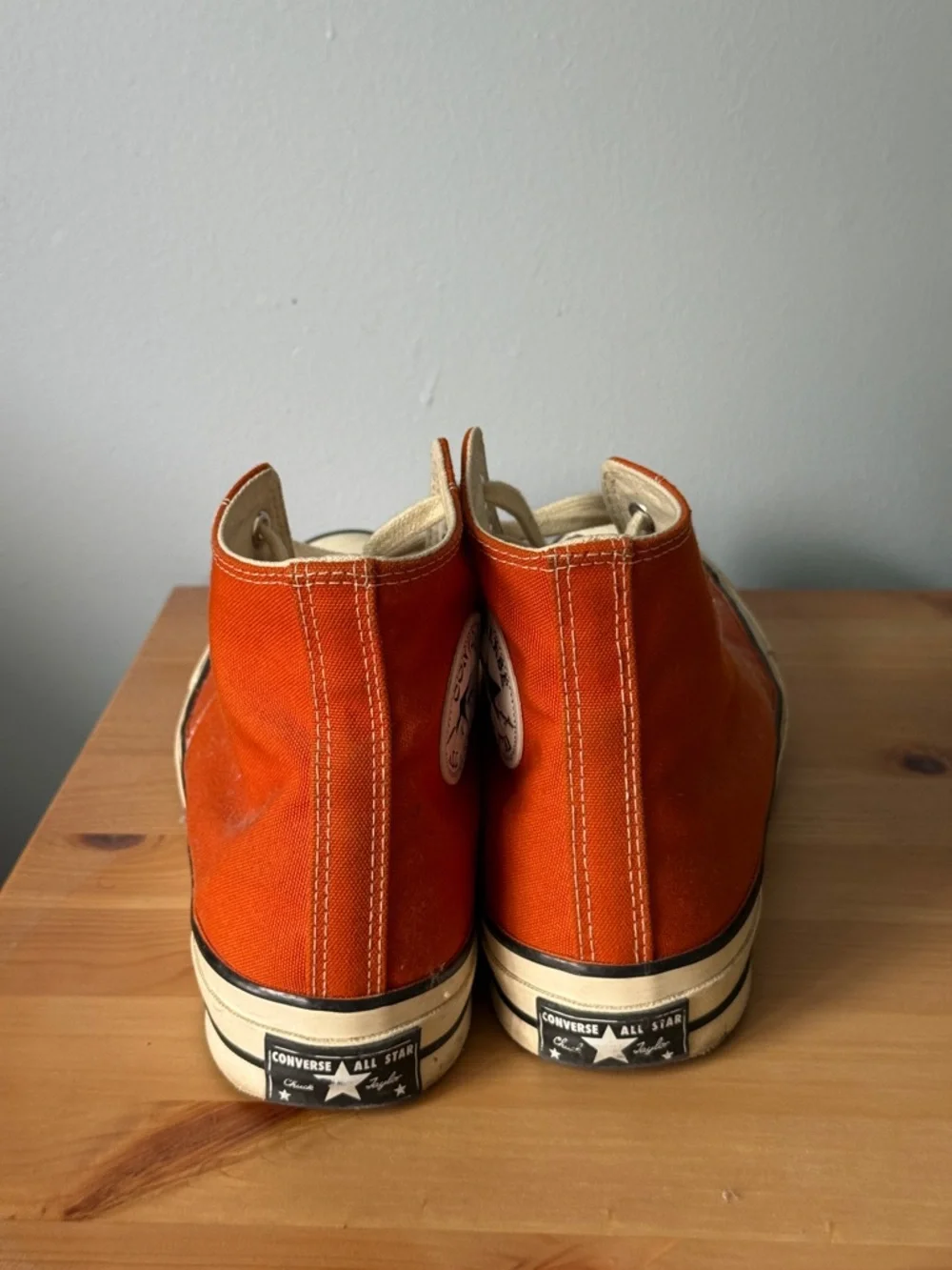 Converse High Top Sneakers in Orange and Cream - Picture 4 of 4